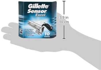 Gillette Sensor Excel Rasierklingen, 10 Ersatzklingen für Nassrasierer Herren