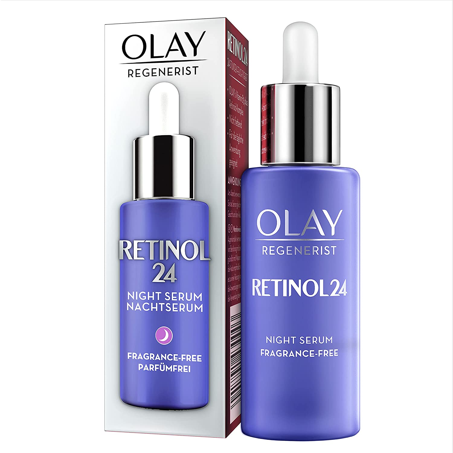 Olay Retinol24 Nachtserum, Feuchtigkeitsserum Für Glatte Und Strahlende Haut