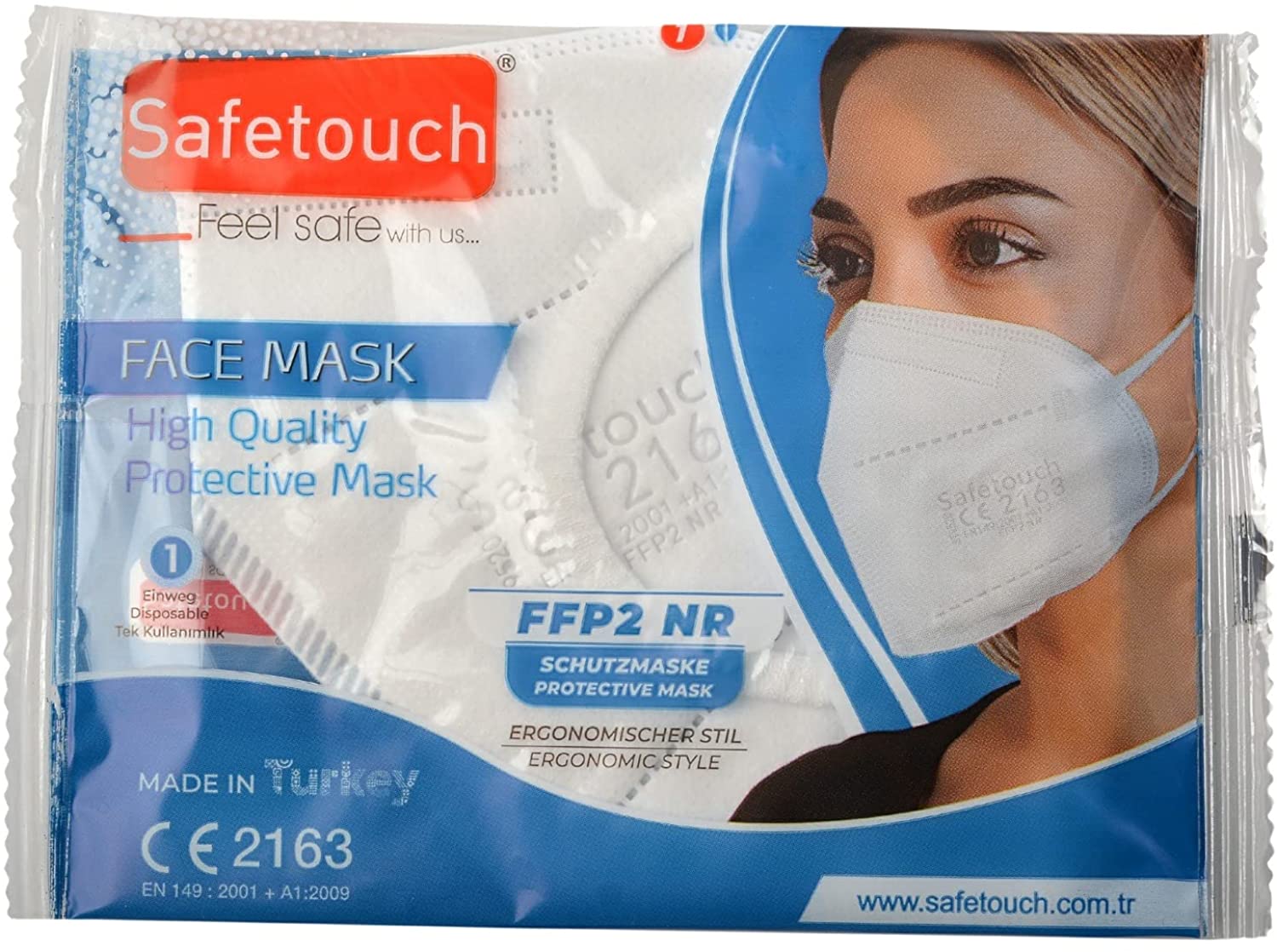 safetouch FFP2 Maske - 5 Lagen Weiß. (1x50)
