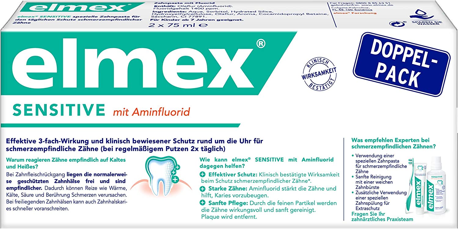 Elmex SENSITIVE Zahnpasta Doppelpack (2x75ml)